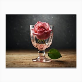 Rose In A Glass Canvas Print