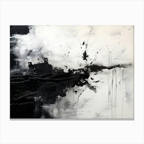 Cosmic Symphony Abstract Black And White 5 Canvas Print