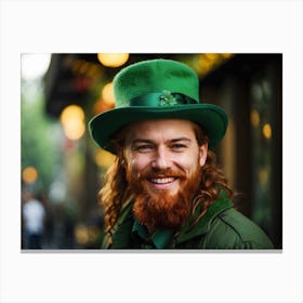 St. Patrick's Day, man in green costume, Leprechaun Canvas Print