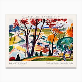 Landscape, Bridge, Huntingdon Valley, Henry Lyman  Poster Canvas Print