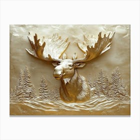 Golden 3d Moose Canvas Print