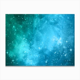 Shining Blue Galaxy Space Background Canvas Print