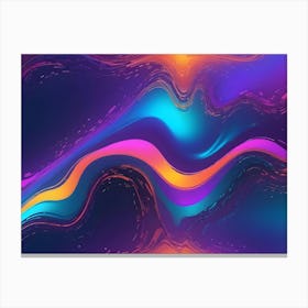 An Abstract Background Design Featuring A Vibrant, Colorful Blend Of Swirled And Liquid Like Colors In Pink, Orange, Teal, And Purple, Creating A Sense Of Movement And Depth Canvas Print