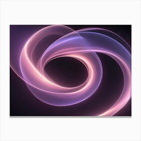 Abstract Background With Swirling, Glowing Lines Of Pink And Purple, Forming A Dynamic And Mesmerizing Loop Against A Dark Background Canvas Print