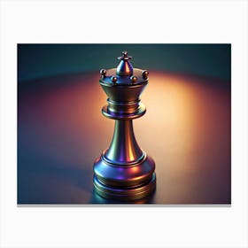 Chess Queen With Colorful Lights Canvas Print