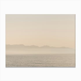 Seascape In Sicily While The Sun Goes Down In Pastel On An Island In The Mediterranean Sea Canvas Print