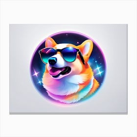 Corgi In Sunglasses 14 Canvas Print