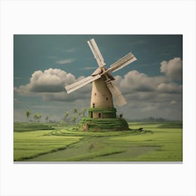 Windmill In The Field 1 Canvas Print