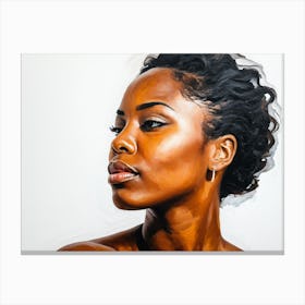 Side Profile Of Beautiful Woman Oil Painting 170 Canvas Print