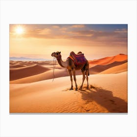 Camel In The Desert 20 Canvas Print