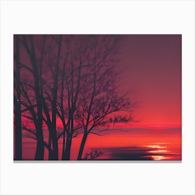 Sunset On The Lake 16 Canvas Print