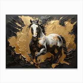 Gold Horse Painting 3 Canvas Print
