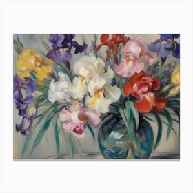 Iris In A Vase Canvas Print