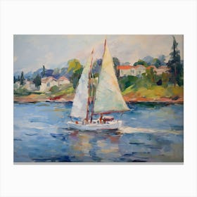 Sailboat On The Water Canvas Print
