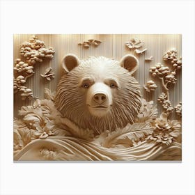 3d Relief Bear Stunning Canvas Print