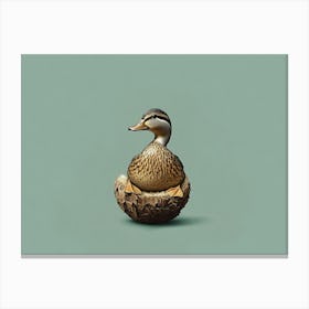 Duck In Nest Canvas Print