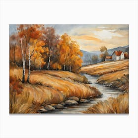 Autumn Landscape Painting (22) Canvas Print