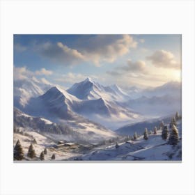 Snowy Mountains Canvas Print