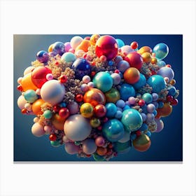 Abstract Cluster Of Colorful Spheres Canvas Print