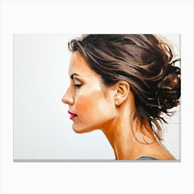 Side Profile Of Beautiful Woman Oil Painting 16 Canvas Print