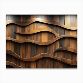 Wavy Wood Wall Canvas Print