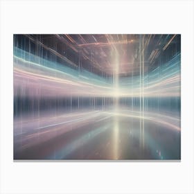 A Digital, Futuristic Cityscape Rendered In A Stylized, Minimalist Design Canvas Print