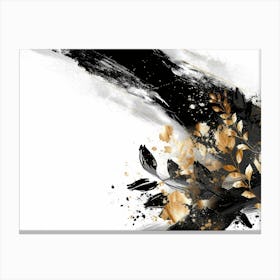 Abstract Black And Gold Painting 67 Canvas Print