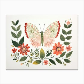 Little Floral Butterfly 1 Canvas Print
