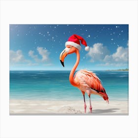 Christmas Flamingo Canvas Print