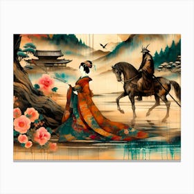 Creativel Geisha Illustration 154 Canvas Print