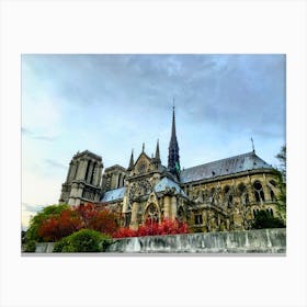 Old Cathedrale Notre Dame de Paris taken from The Seine (Paris Series) Canvas Print