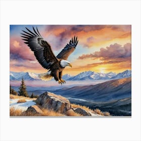 Majestic Vigil: The Bald Eagle Bald Eagle Canvas Print