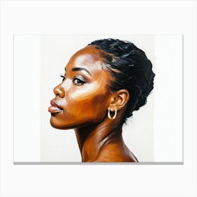 Side Profile Of Beautiful Woman Oil Painting 185 Canvas Print