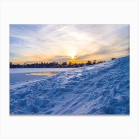 Sunset In The Snow Canvas Print