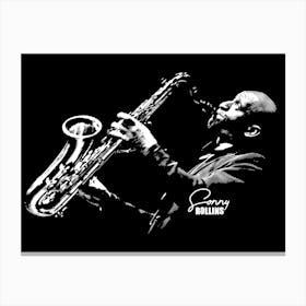 Sonny Rollins American Jazz Saxophonist Black White Line Art Toile