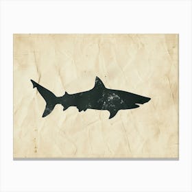 Largetooth Cookiecutter Shark Silhouette 5 Canvas Print