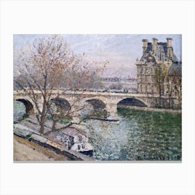 The Pont Royal And The Pavillon De Flore, Camille Pisarro Canvas Print