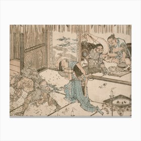 Chasing Out Demons At Lunar New Year, Katsushika Hokusai Canvas Print
