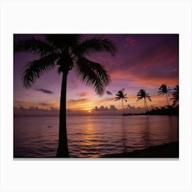 Sunset On The Beach 18 Canvas Print