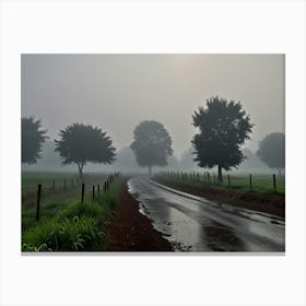 Foggy Road Canvas Print