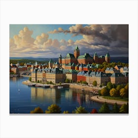 Cityscape Of Quebec Canvas Print