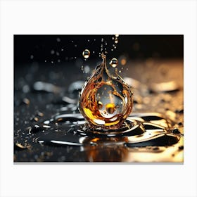 A Drop Of Metal Falls Into The Molten 2 Canvas Print