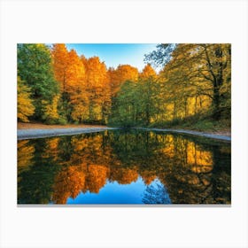 Serene Autumn Reflections 2 Canvas Print