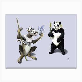 Donkey Xote and Sancho Panda (Colour) Canvas Print