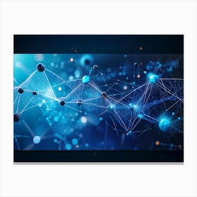 Abstract Digital Banner Featuring Interconnected Data Points Symbolizing An Ai Network Three Dimens (4) Canvas Print