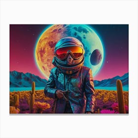 Spaceman In The Desert Canvas Print