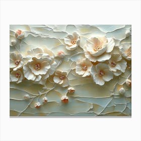 3d Painting of Sculpted Rose Blossoms and Delicate Petals Canvas Print