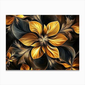 Golden Flowers 7 Canvas Print