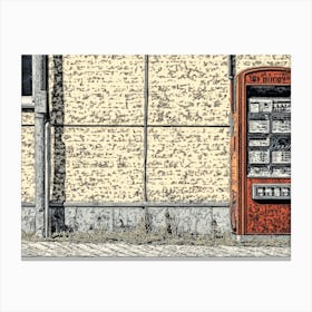 Old Red Phone Booth Canvas Print