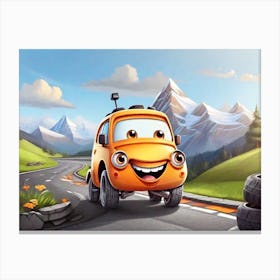 Car On The Road Canvas Print